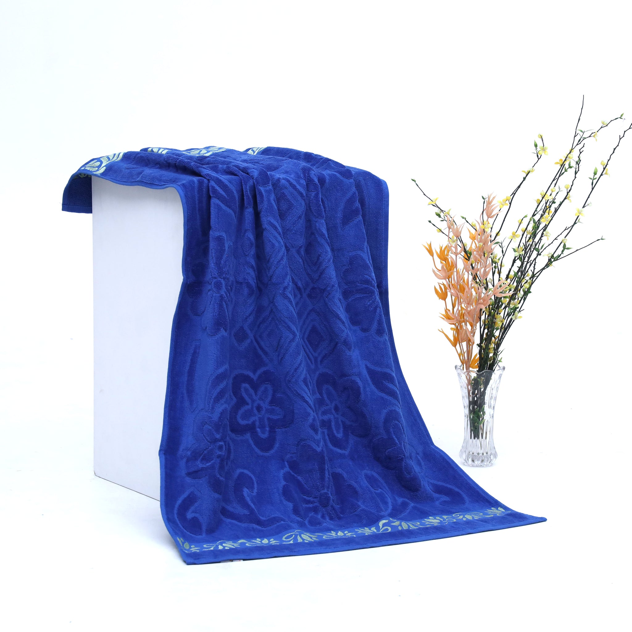 ROYAL BLUE Premium Velvet Cotton Towels for Bath & Home